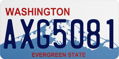 WA license plate AXG5081