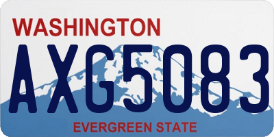 WA license plate AXG5083
