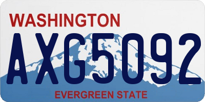 WA license plate AXG5092