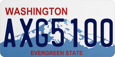WA license plate AXG5100