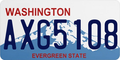 WA license plate AXG5108