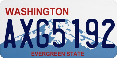 WA license plate AXG5192