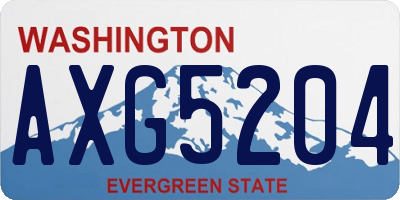 WA license plate AXG5204