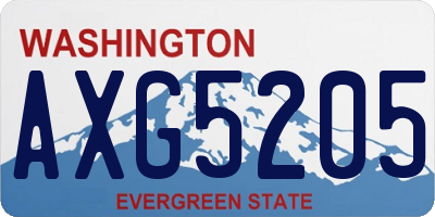WA license plate AXG5205