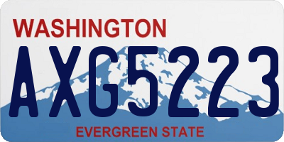 WA license plate AXG5223