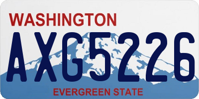 WA license plate AXG5226