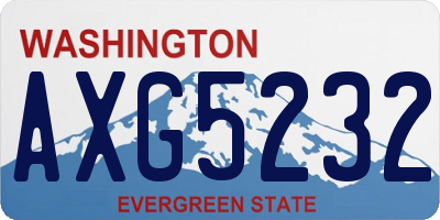 WA license plate AXG5232
