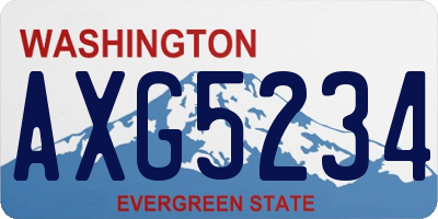WA license plate AXG5234