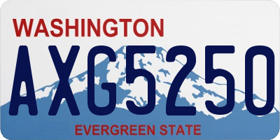 WA license plate AXG5250
