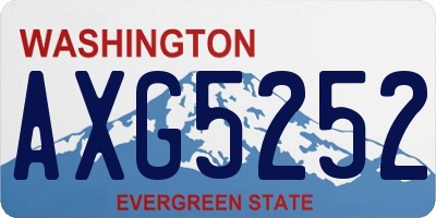 WA license plate AXG5252
