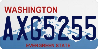 WA license plate AXG5255