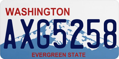 WA license plate AXG5258
