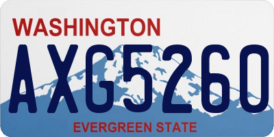 WA license plate AXG5260