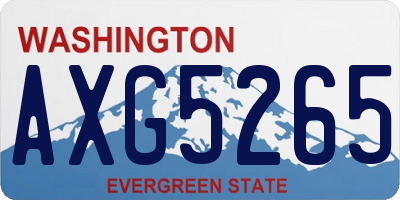 WA license plate AXG5265