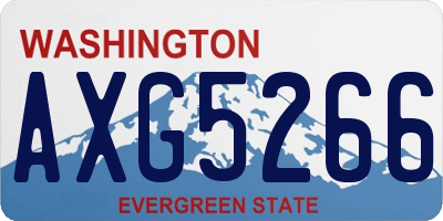 WA license plate AXG5266