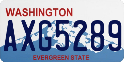WA license plate AXG5289