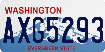 WA license plate AXG5293