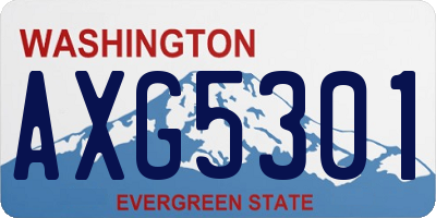 WA license plate AXG5301
