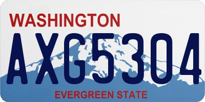 WA license plate AXG5304