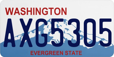 WA license plate AXG5305