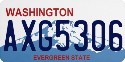 WA license plate AXG5306
