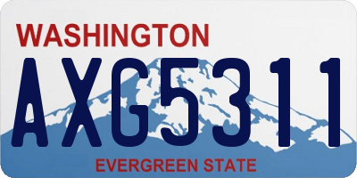 WA license plate AXG5311