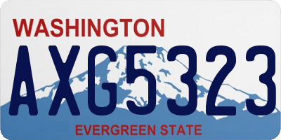 WA license plate AXG5323