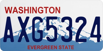 WA license plate AXG5324