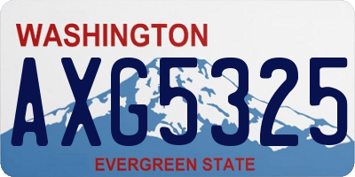 WA license plate AXG5325