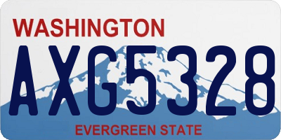 WA license plate AXG5328