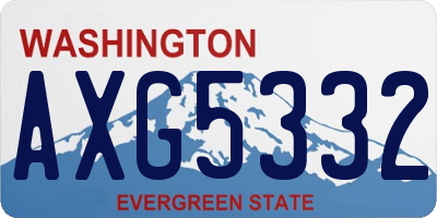 WA license plate AXG5332