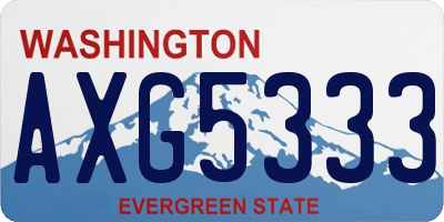 WA license plate AXG5333