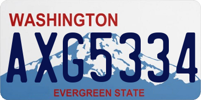 WA license plate AXG5334