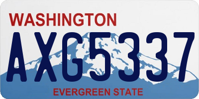 WA license plate AXG5337