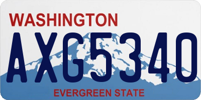WA license plate AXG5340