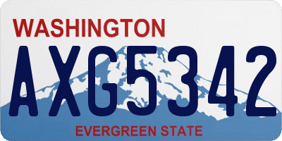 WA license plate AXG5342