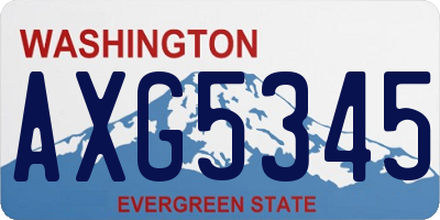 WA license plate AXG5345