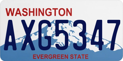 WA license plate AXG5347