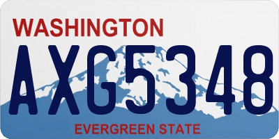 WA license plate AXG5348