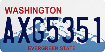 WA license plate AXG5351