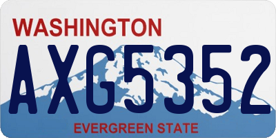 WA license plate AXG5352