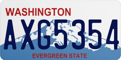 WA license plate AXG5354