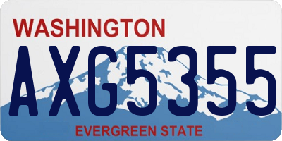 WA license plate AXG5355