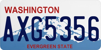 WA license plate AXG5356