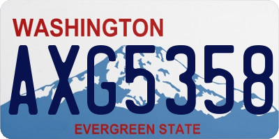WA license plate AXG5358