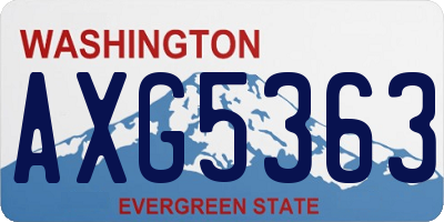 WA license plate AXG5363
