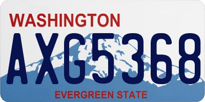 WA license plate AXG5368