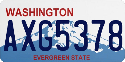 WA license plate AXG5378