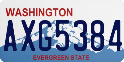 WA license plate AXG5384