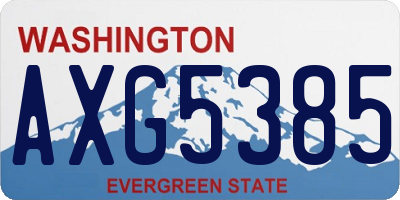 WA license plate AXG5385